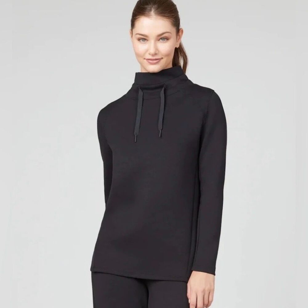 Spanx Air Essentials Got Ya Covered Pullover Sweatshirt Womens Size Small Black